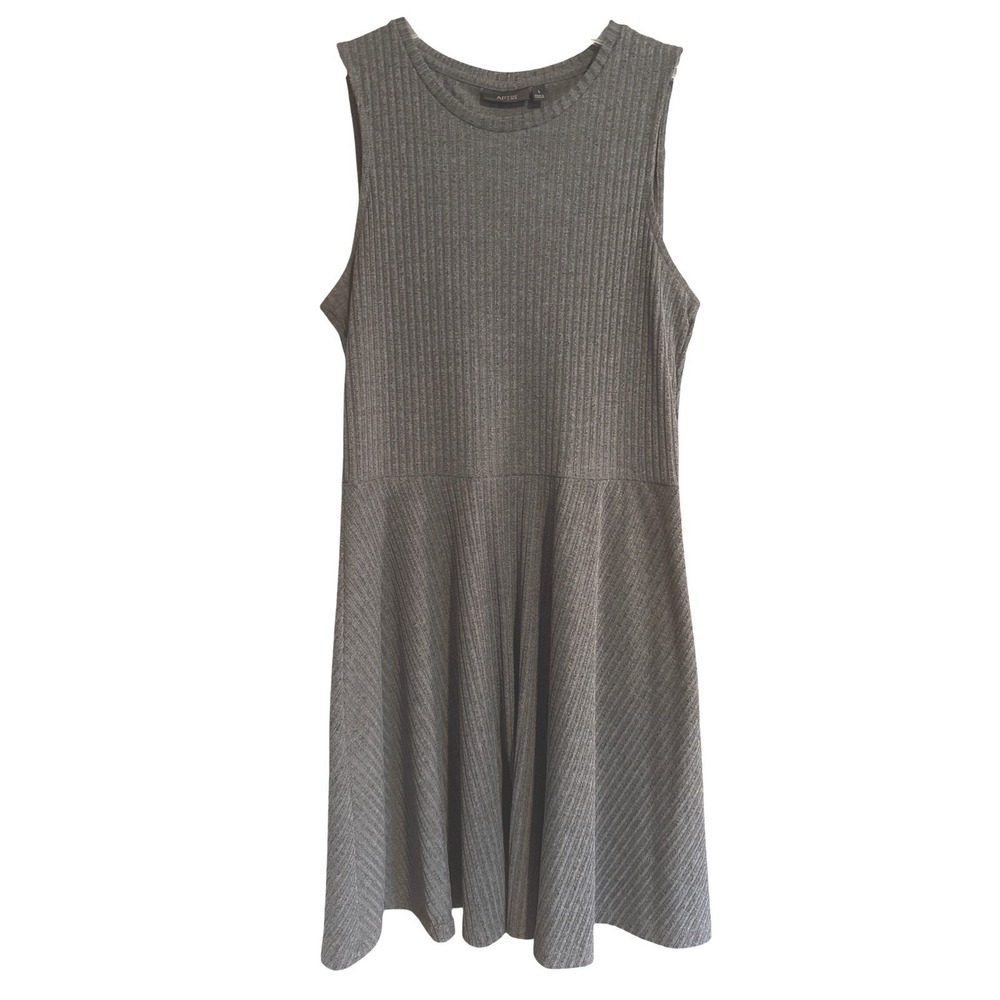 APT 9 Women's‎ Gray Ribbed Knit Fit and Flare Sleeveless Dress Size Lg